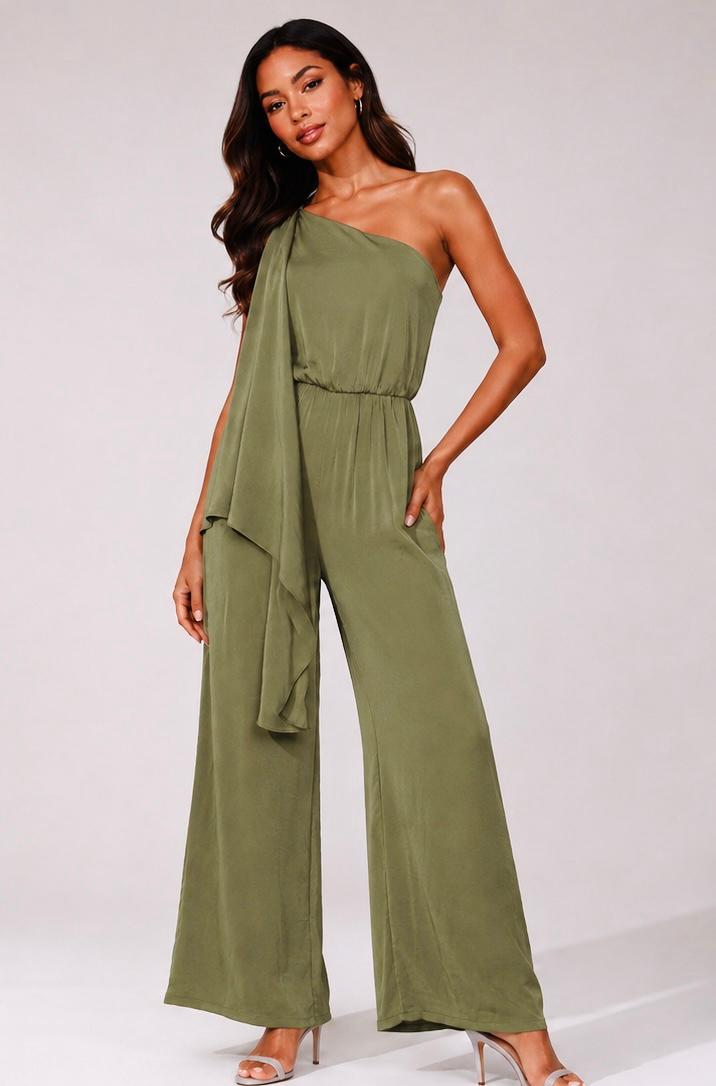 KLD | One Shoulder Jumpsuit W/Tie Waist | Vagabond | Apparel | Boutique
