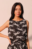 KLD Printed Bubble Hem Crop Top | Vagabond | Apparel | Boutique