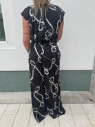 KLD | Printed Satin Wide Leg Pants | Back | Vagabond | Apparel | Boutique