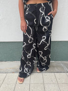 KLD | Printed Satin Wide Leg Pants | Front| Vagabond | Apparel | Boutique