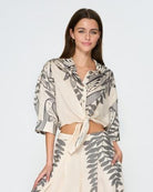 KLD | Printed Tie Front Top | Vagabond | Apparel | Boutique