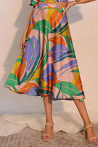 KLD | Satin Printed Swing Skirt | Vagabond | Apparel | Boutique