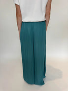 KLD | Satin Smocked Waist Wide Leg Pant | Back | Vagabond | Apparel | Boutique