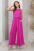 KLD | Sleeveless Bubble Hem Wide Leg Jumpsuit | Vagabond | Apparel | Boutique