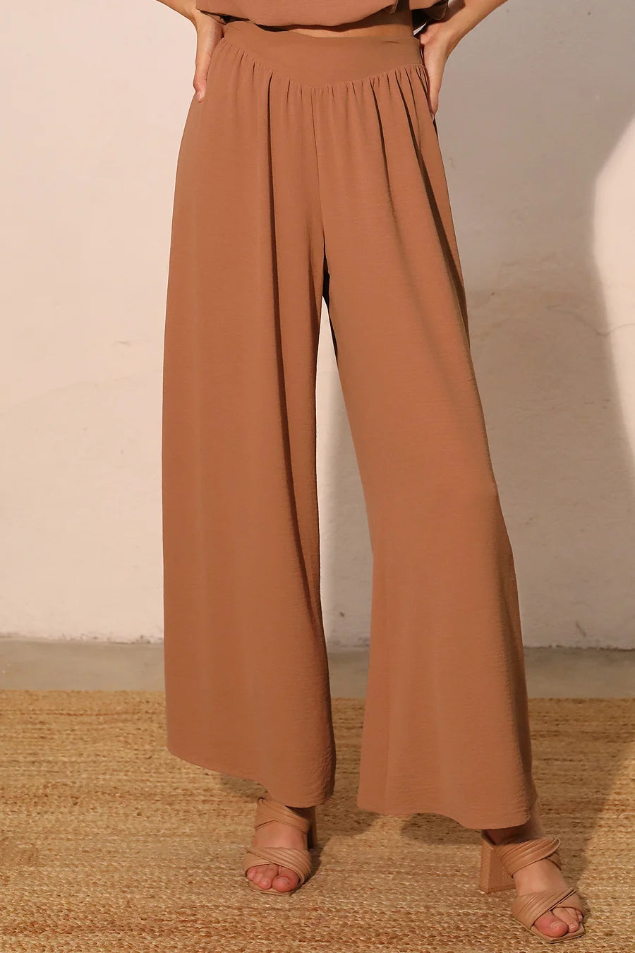 KLD | Solid Wide Legged Pants | Mocha | Vagabond | Apparel | Boutique