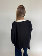 KLD | Washed Satin Contrast Band Blouse | Back | Vagabond | Apparel | Boutique