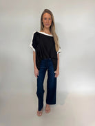KLD | Washed Satin Contrast Band Blouse | Full | Vagabond | Apparel | Boutique