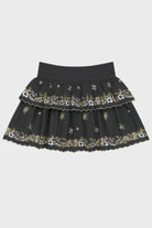 Katie J | Allegra Floral Embroidered Skirt | Black | Stock | Vagabond | Apparel | Boutique