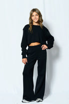 Katie J | Dylan Super Wide Leg Sweatpant | Model | Vagabond | Apparel | Boutique