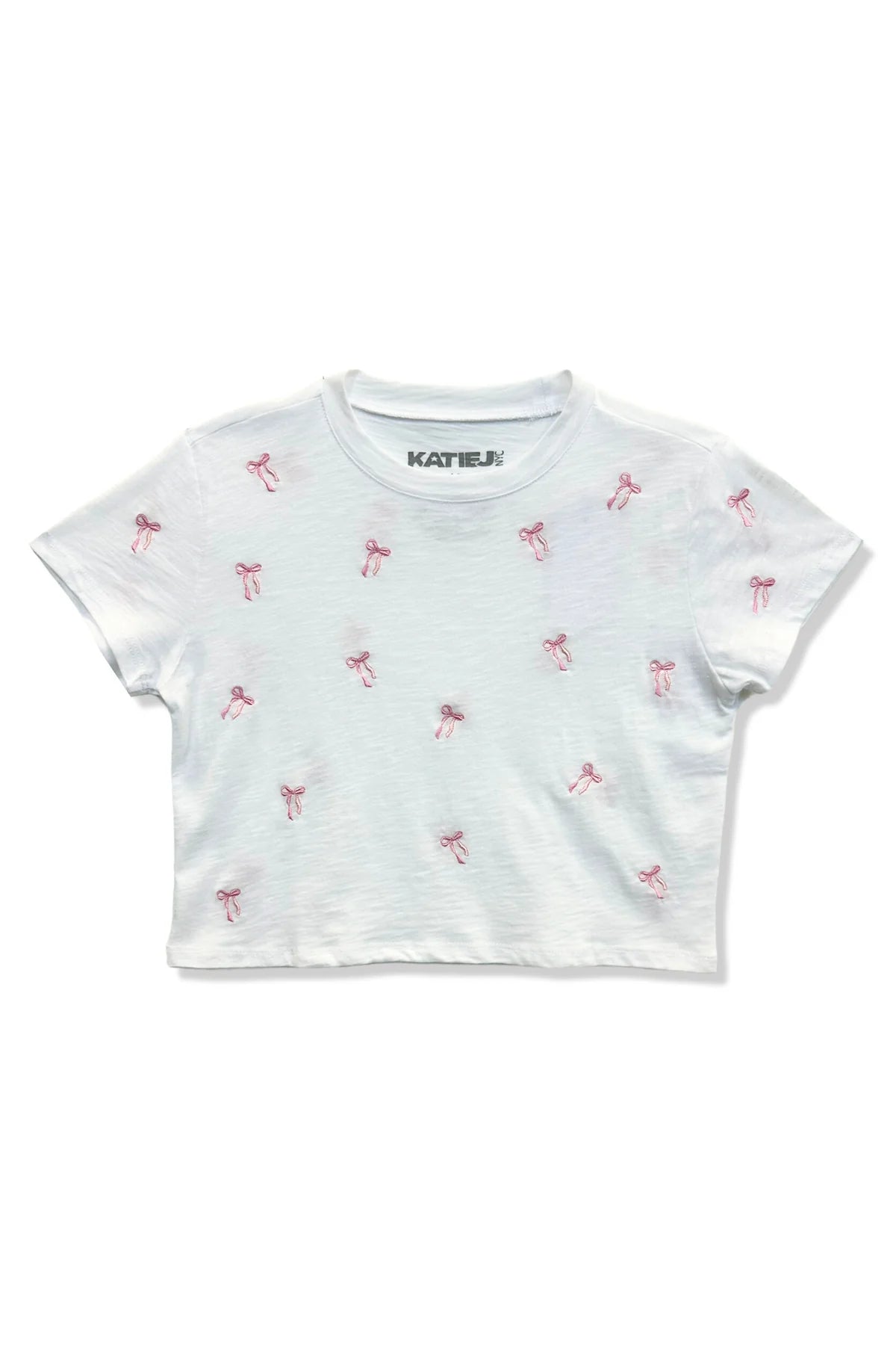 Katie J Fearless Embroidered Crop Tee