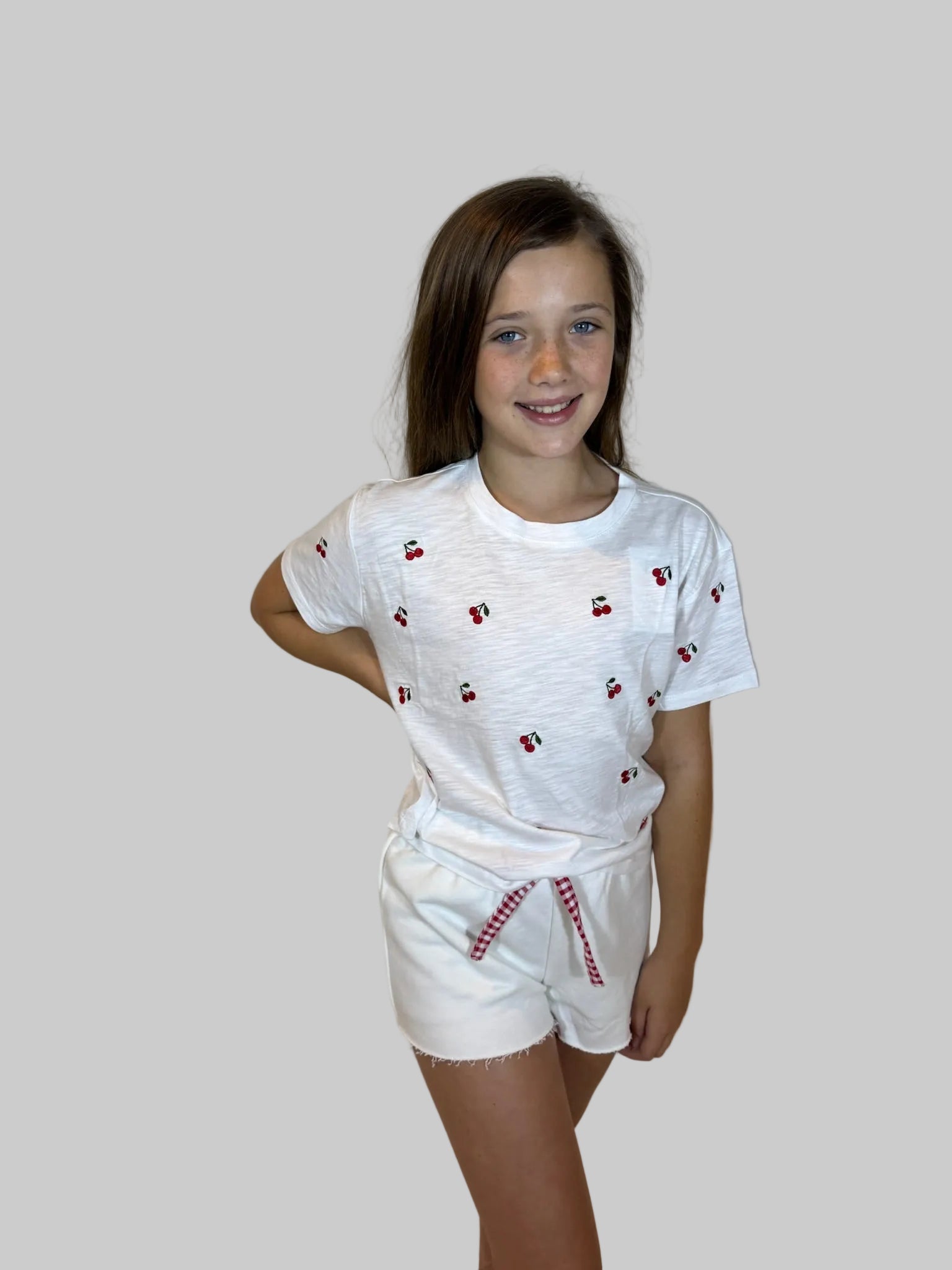 Katie J | Fearless Embroidered Crop Tee | Cherry | Vagabond | Apparel | Boutique