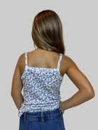 Katie J | Hailey Henley Printed Cami | Model | Back | Vagabond | Apparel | Boutique