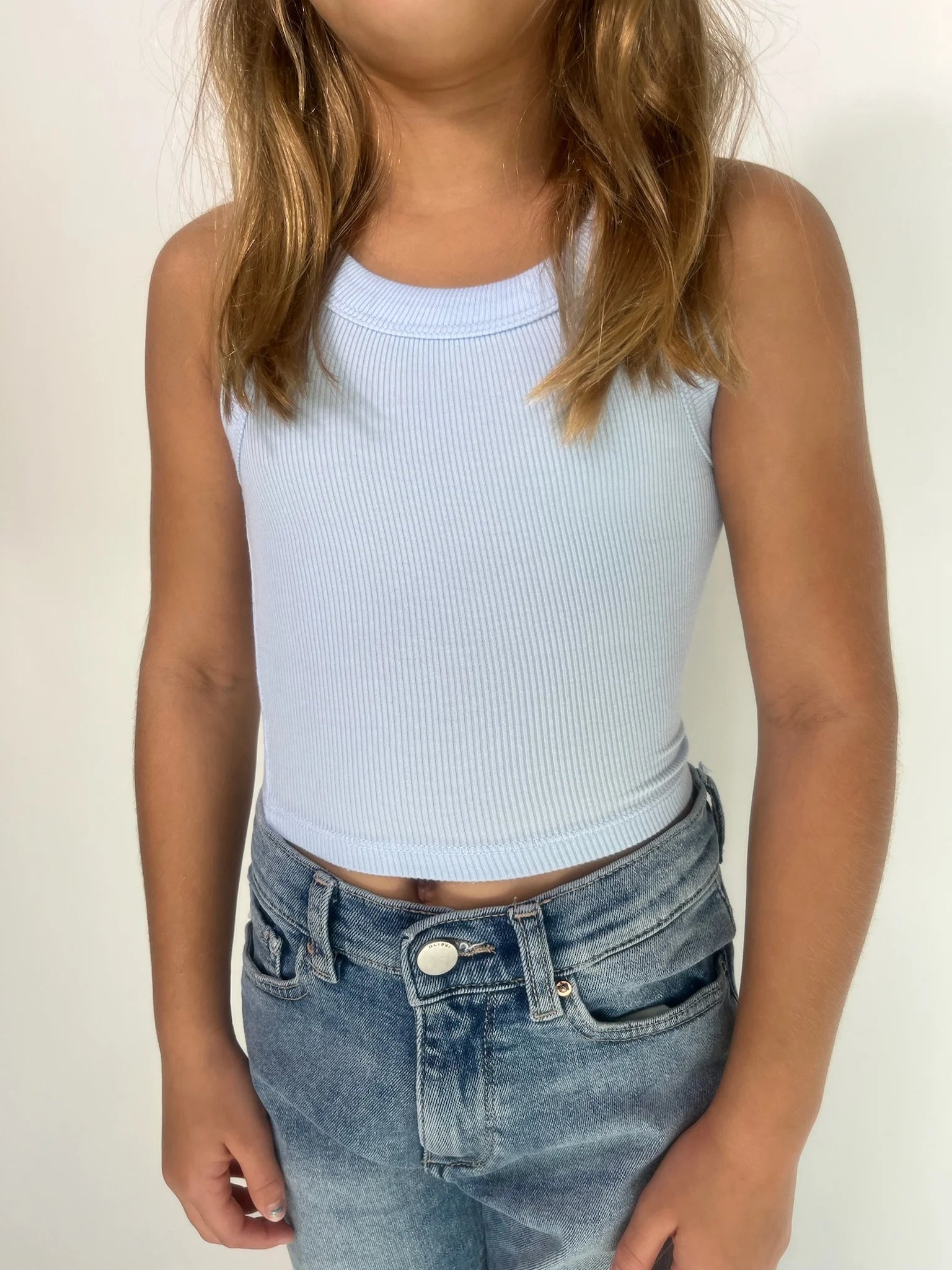 Katie J | Livi Tank | Baby Blue | Front | Vagabond | Apparel | Boutique