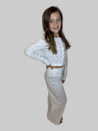 Katie J | Marina Pointelle Lounge Pant Model | Side | Vagabond | Apparel | Boutique