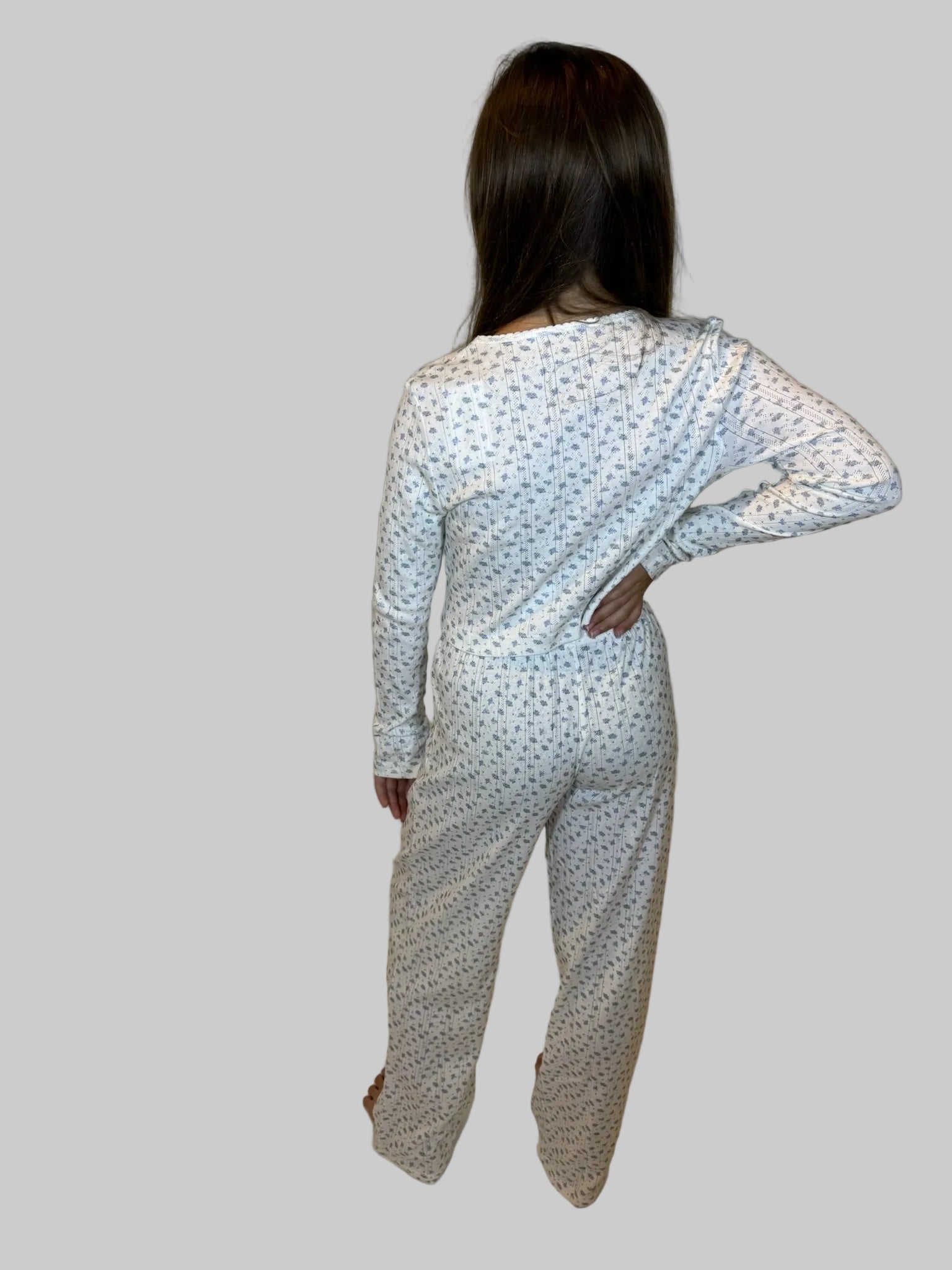 Katie J | Marina Pointelle Lounge Pant Models| Back | Vagabond | Apparel | Boutique