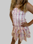 Katie J | Printed Melody Skirt | Stripe | Side | Vagabond | Apparel | Boutique