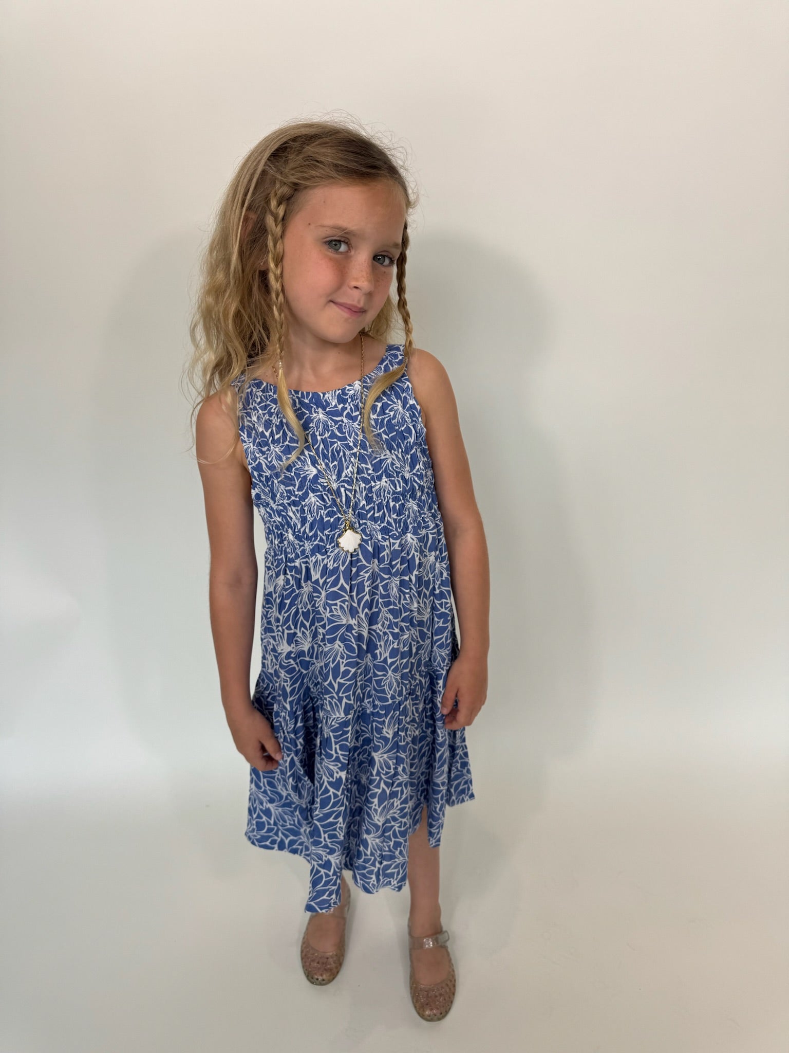 Khush | Kid Celesse Dress Lysoria Blue | Front | Vagabond | Apparel | Boutique