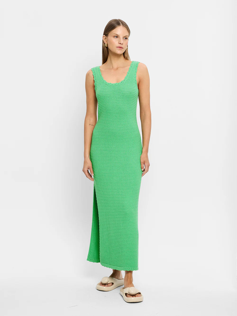 Kivari Martina Maxi Knit Dress Green | Vagabond Apparel Boutique