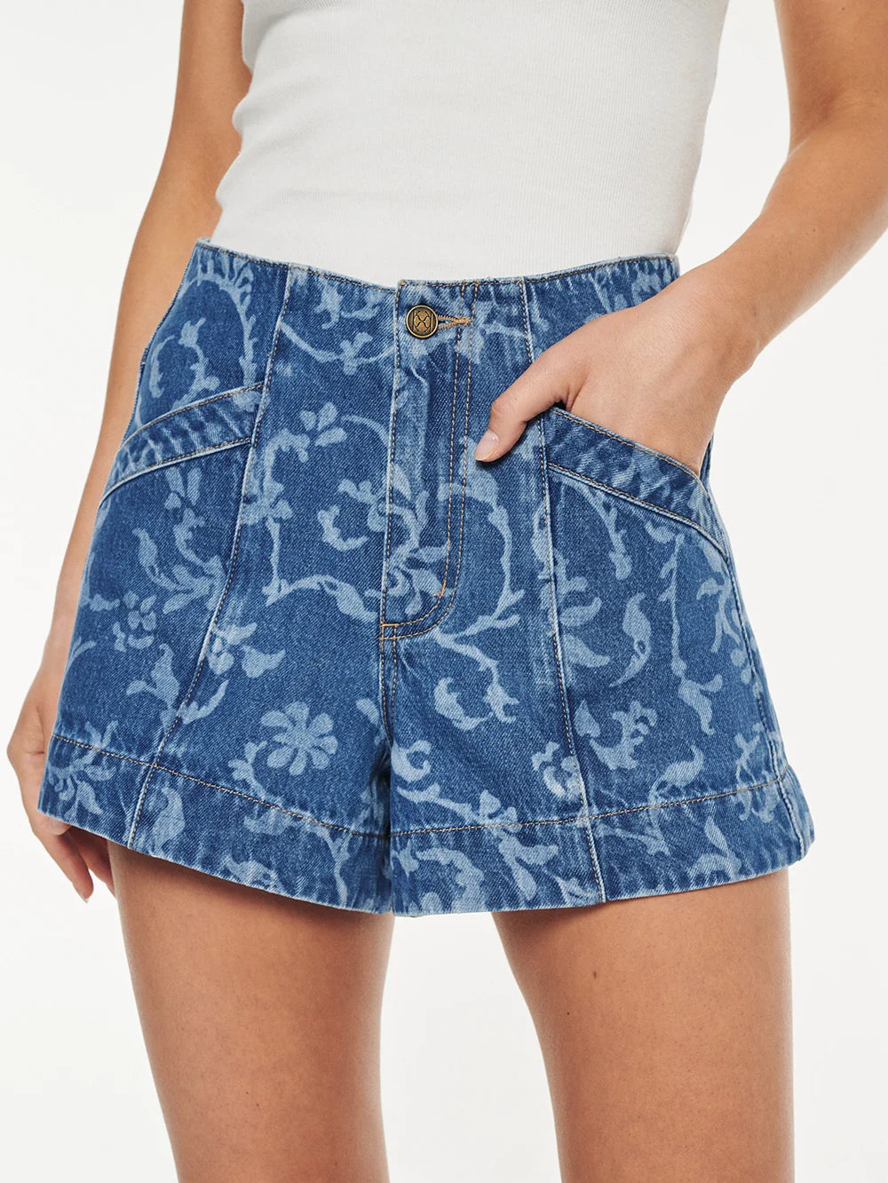 Kivari Laguna Printed Denim Short
