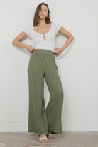 LA Made | Breezy Gauze Pant W/Side Slit | Vagabond | Apparel | Boutique
