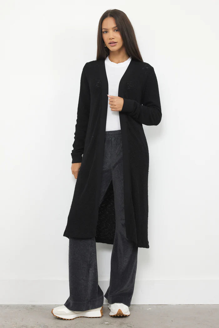 LA Made |  Adeline Sweater Midi Length Cardigan | Black | Vagabond | Apparel | Boutique