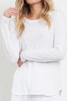 LA Made | Ashley Long Sleeve Tee | White | Close | Vagabond | Apparel | Boutique