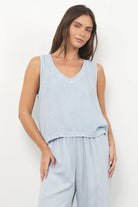 LA Made | Helena V-Neck Tank | Washed Indigo | Vagabond | Apparel | Boutique