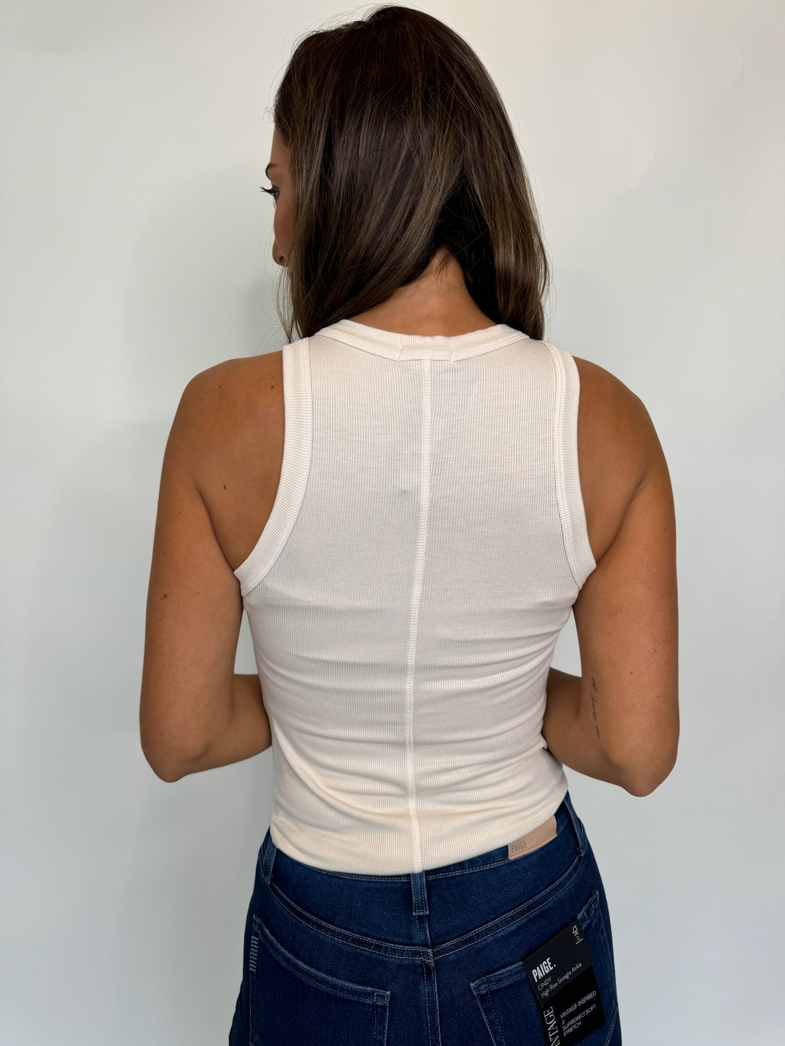 LA Made Aida Racer Front Tank Dove | Vagabond Apparel Boutique