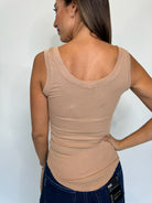 LA Made Aida Racer Front Tank Sand | Vagabond Apparel Boutique