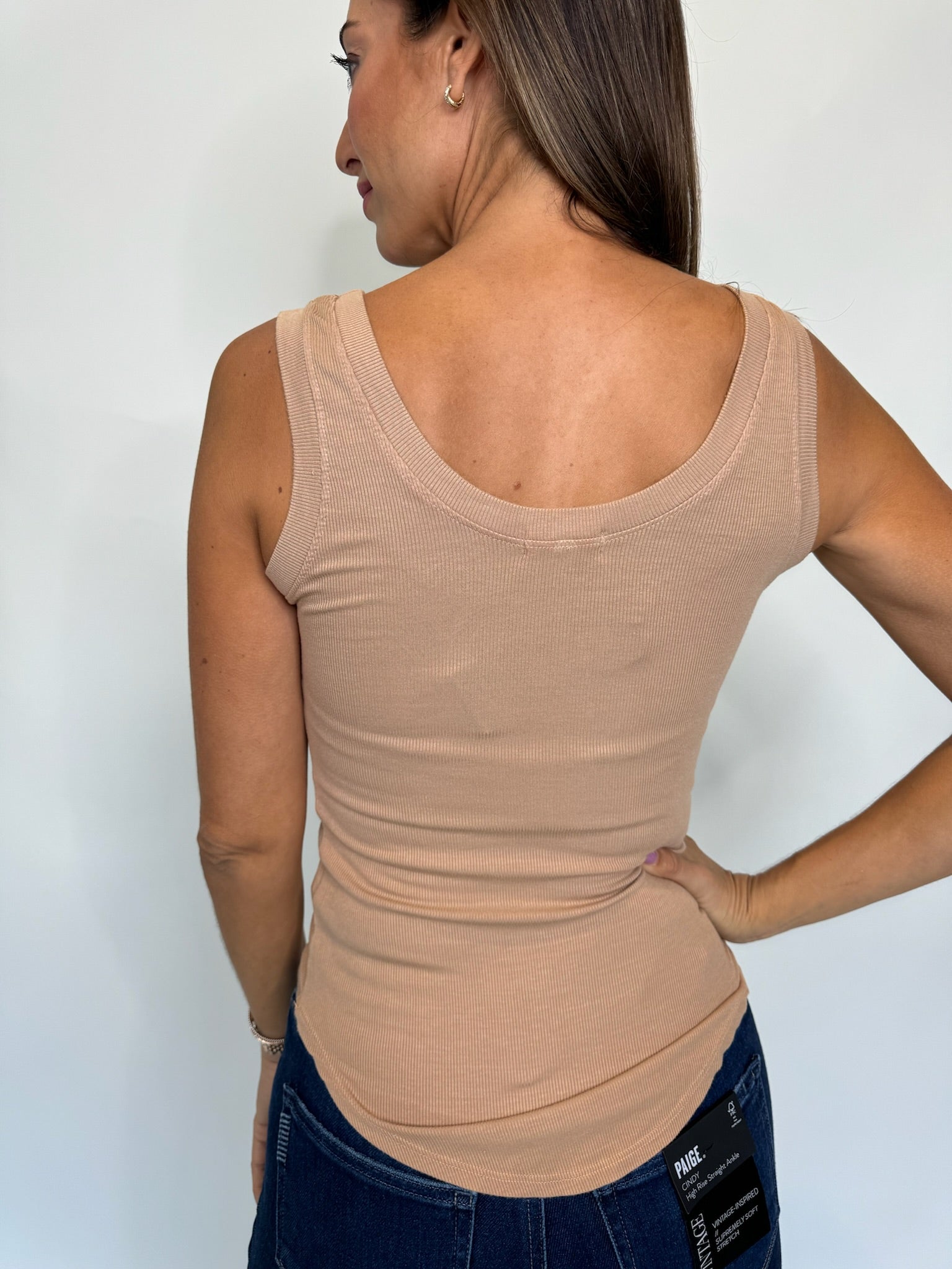 LA Made Aida Racer Front Tank Sand | Vagabond Apparel Boutique