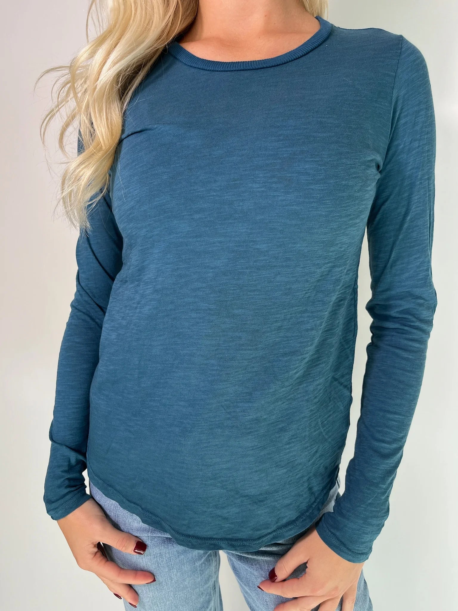 LA Made | Ashley Long Sleeve Tee | Side | Pacific | Vagabond | Apparel | Boutique