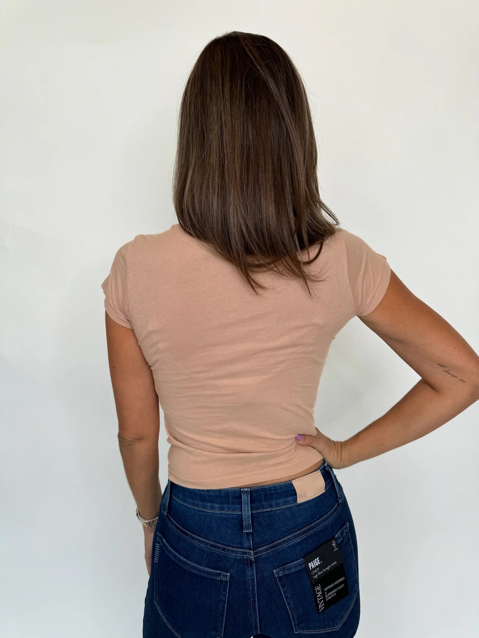 LA Made | New Basic Tee | Sand | Back | Vagabond | Apparel | Boutique