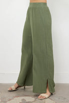 LA Made | Breezy Gauze Pant W/Side Slit | Vagabond | Apparel | Boutique