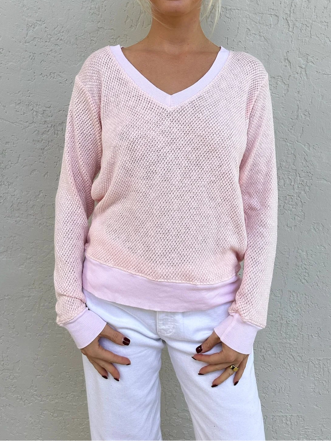 LA Made | Gabrielle V-Neck Pullover | Dusk Rose | Front | Vagabond | Apparel | Boutique
