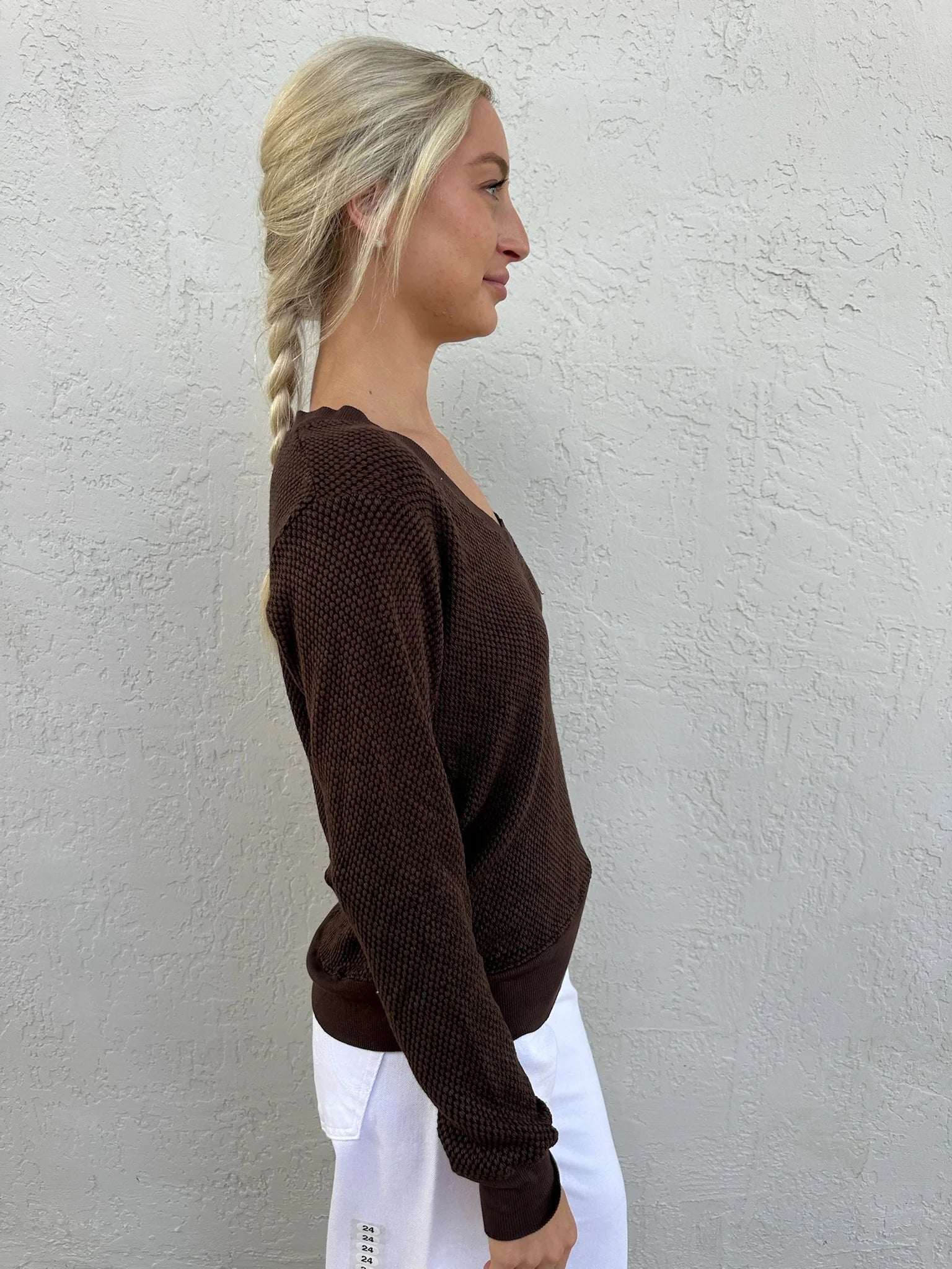 LA Made |  Gabrielle V-Neck Pullover | Mahogany | Vagabond | Apparel | Boutique