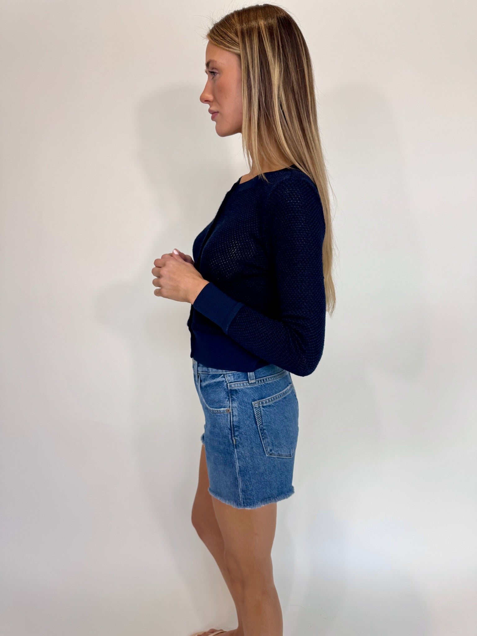 LA Made | Melrose Cardi | Dark Night | Side | Vagabond | Apparel | Boutique