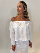 LA Made |  Monet Off Shoulder Gauze Top | Vagabond | Apparel | Boutique
