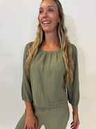 LA Made |  Monet Off Shoulder Gauze Top | Vagabond | Apparel | Boutique