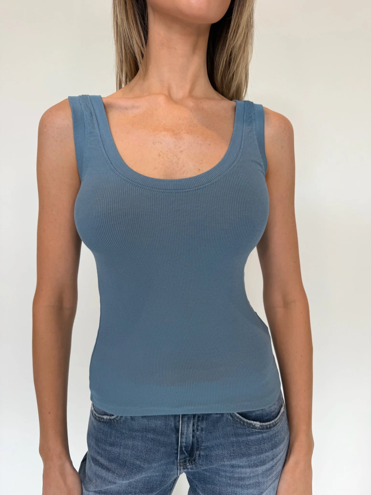 LA Made | New You Rib Tank Blue Moon | Vagabond | Apparel | Boutique