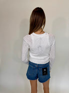 LA Made |  Orion Sweater Pullover | Back| White | Vagabond | Apparel | Boutique