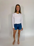 LA Made |  Orion Sweater Pullover | Front | White | Vagabond | Apparel | Boutique