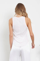 LA Made |  Aida Racer Front Tank | White | Vagabond | Apparel | Boutique