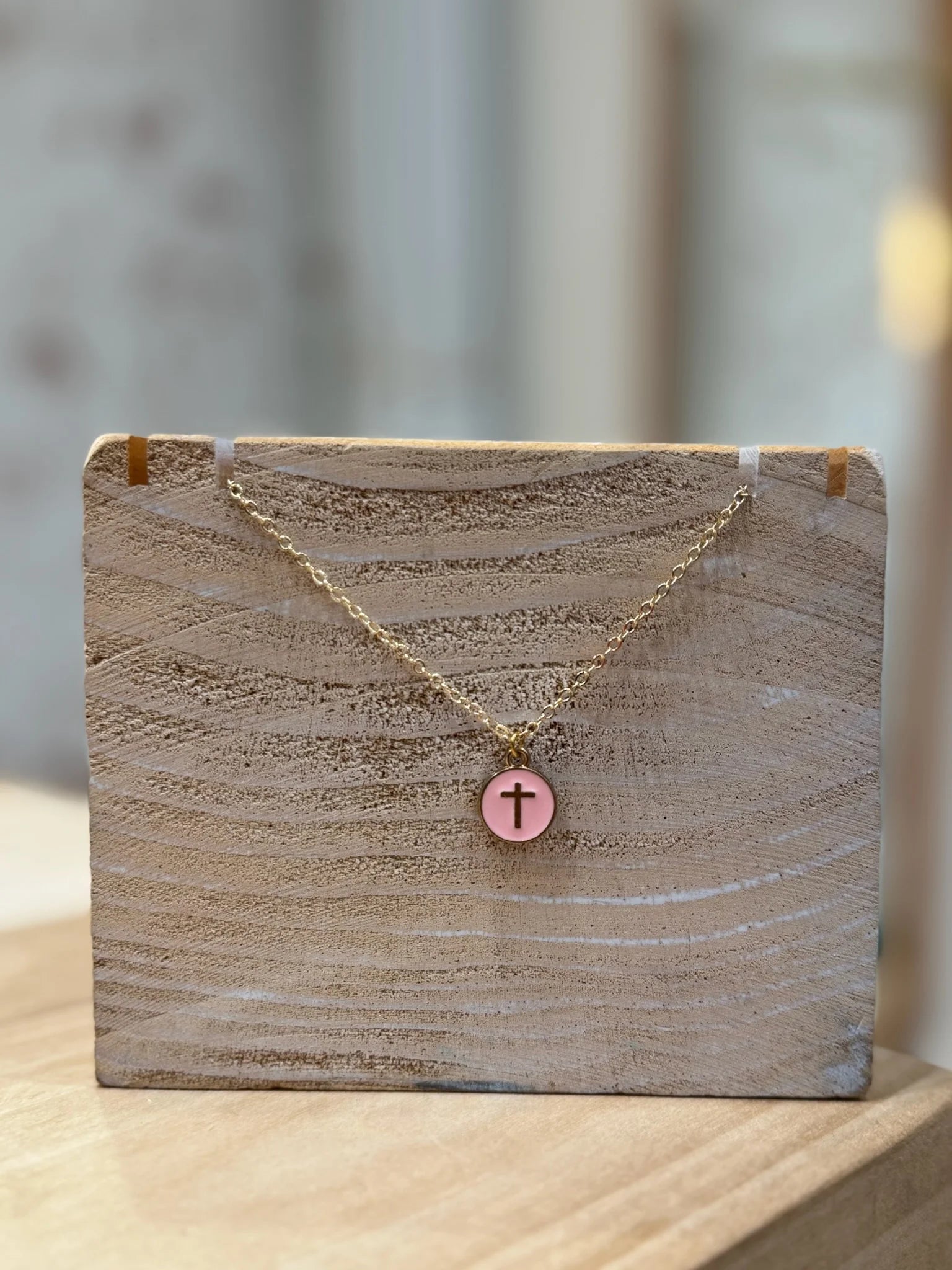 Laalee | Round Colorful Cross Necklace | Pink | Vagabond | Apparel | Boutique