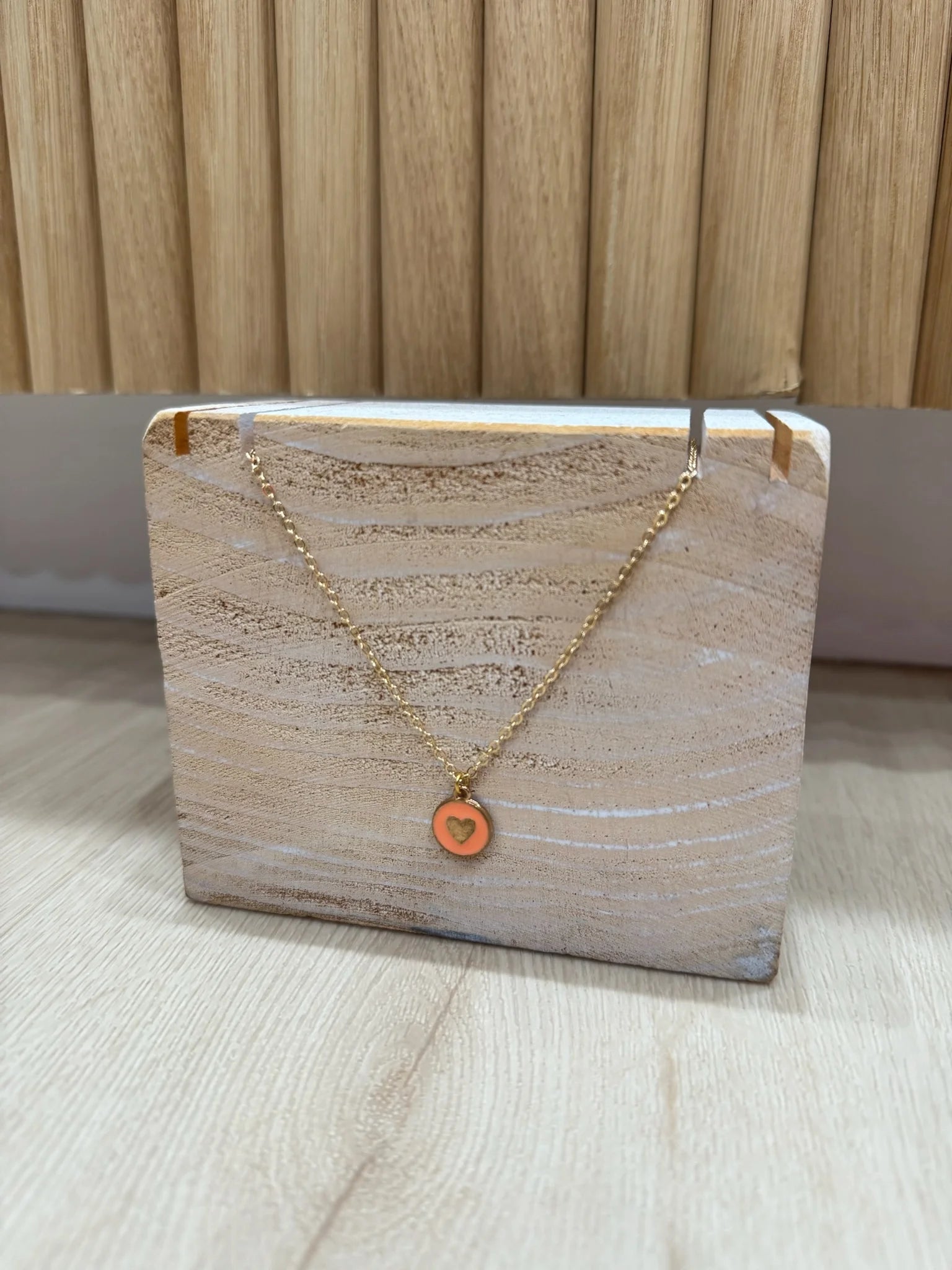 Laalee | Round Colorful Heart Necklace | Coral | Vagabond | Apparel | Boutique