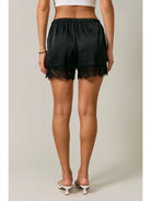 Le Lis | Lace Trim Satin Mid Rise Short | Vagabond | Apparel | Boutique