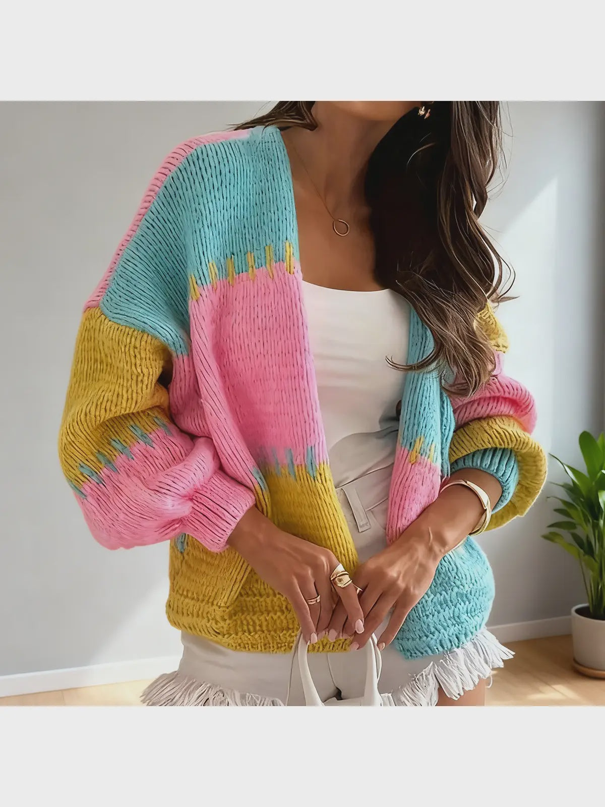 Lily Clothing | Lantern Sleeve Color Block Sweater | Vagabond | Apparel | Boutique