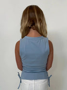Little | Olin | Blue | Gathered | Top | Vagabond | Apparel | Boutique