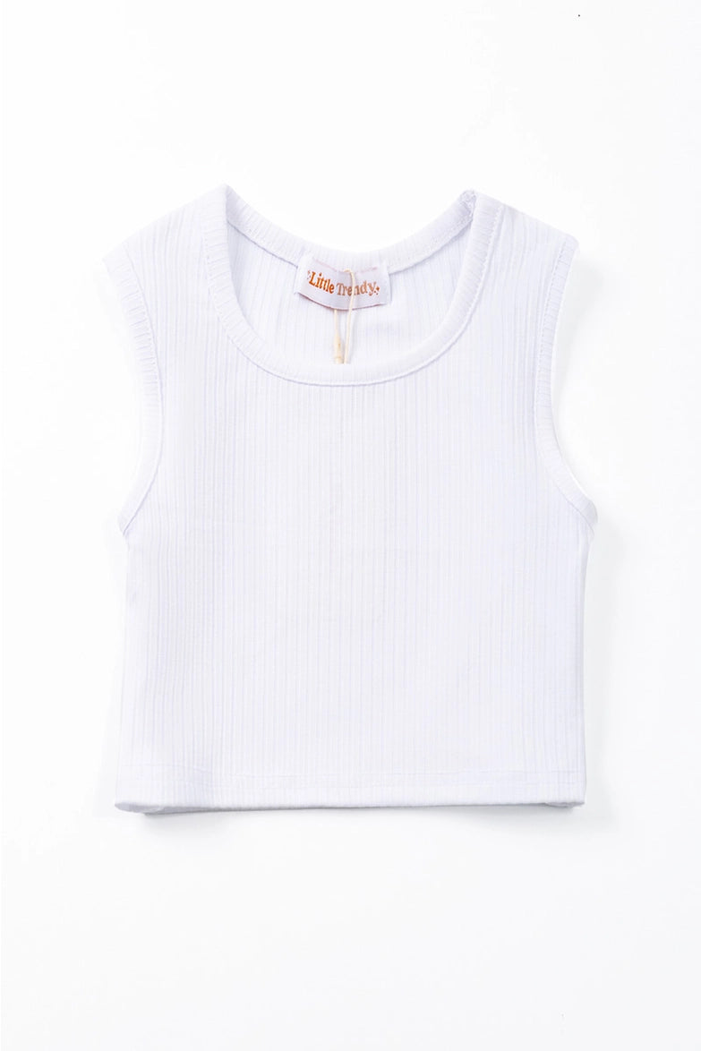 Little | Trendy | Cotton | Tank | White | Vagabond | Apparel | Boutique