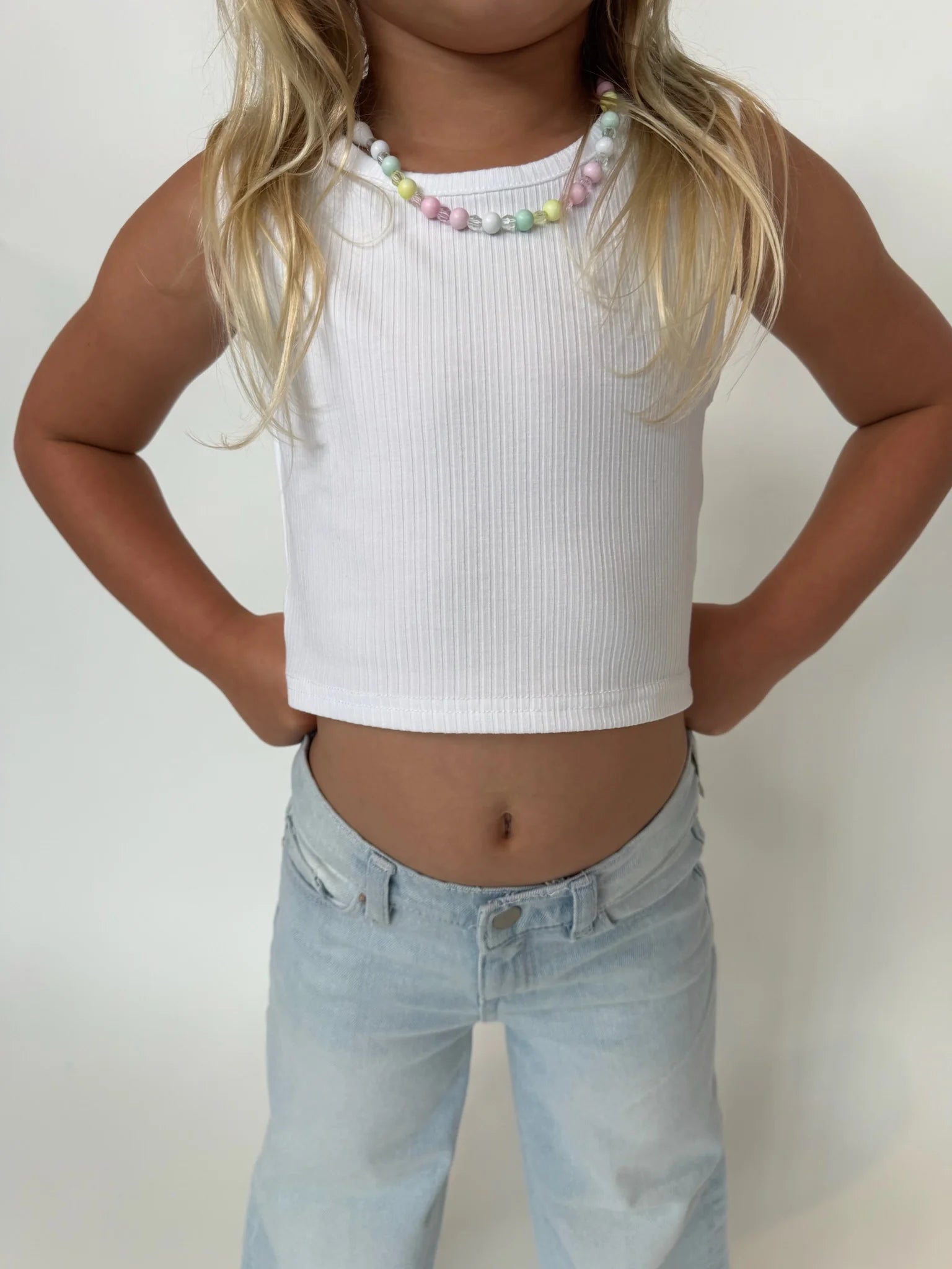 Little | Trendy | Cotton | Tank | White | Vagabond | Apparel | Boutique