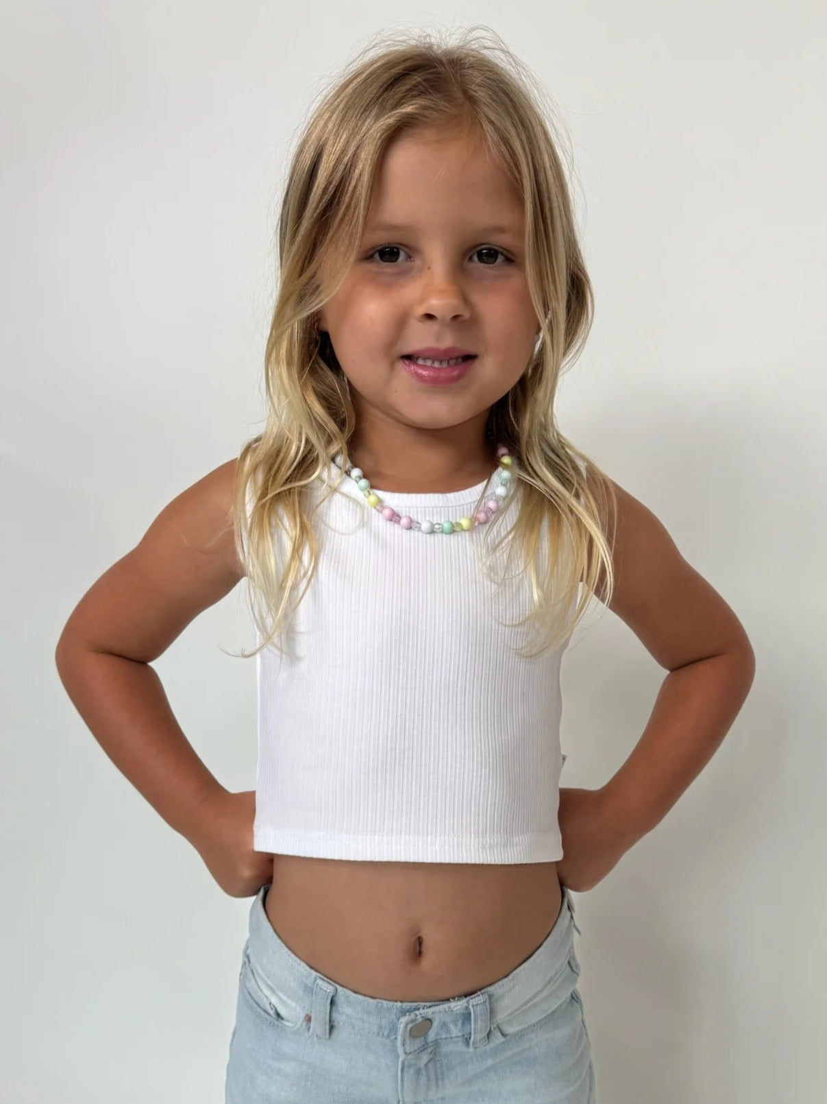 Little | Trendy | Cotton | Tank | White | Vagabond | Apparel | Boutique